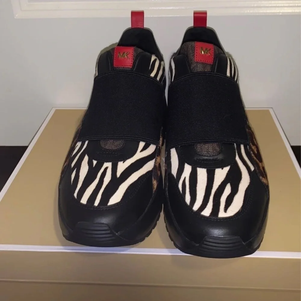 Michael KORS Cosmo Calf Hair Mixed Sneakers New Women’s Size 5 - Picture 6 of 7